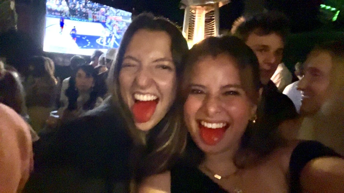 Anna Medina enjoying a night out with a friend