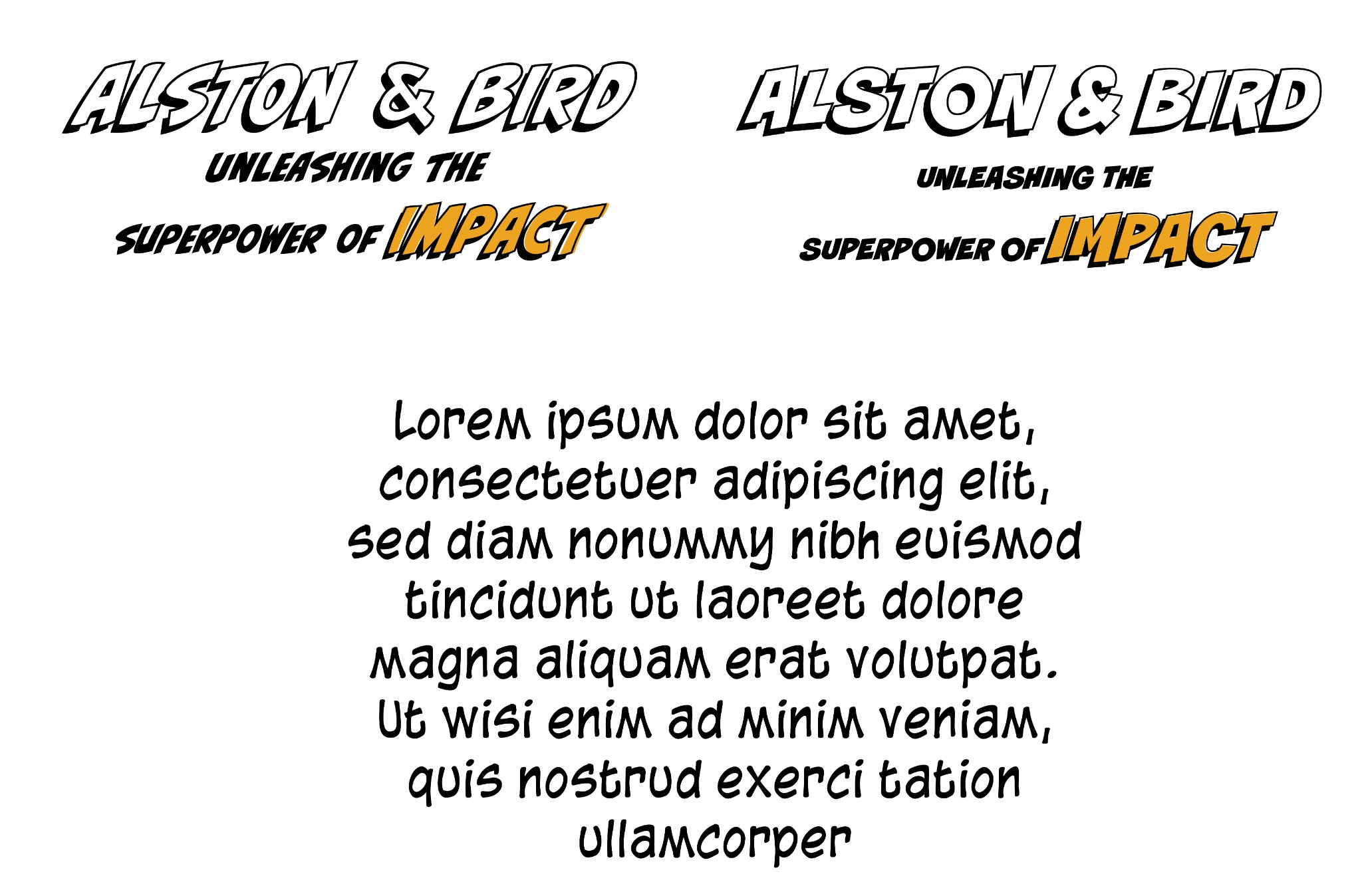 Alston & Bird hero typography exploration one