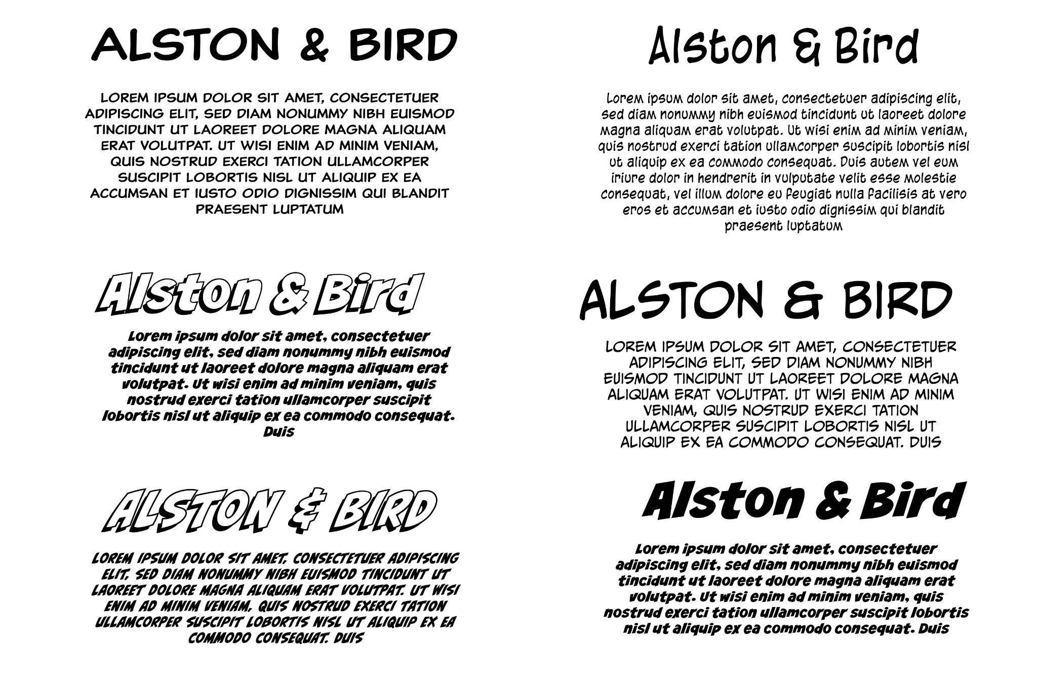 Alston & Bird hero typography exploration two