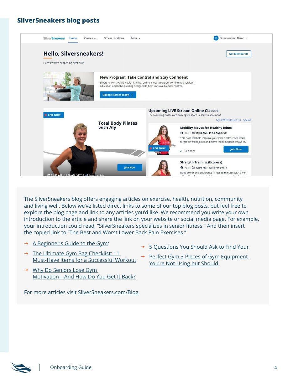 SilverSneakers blog resources