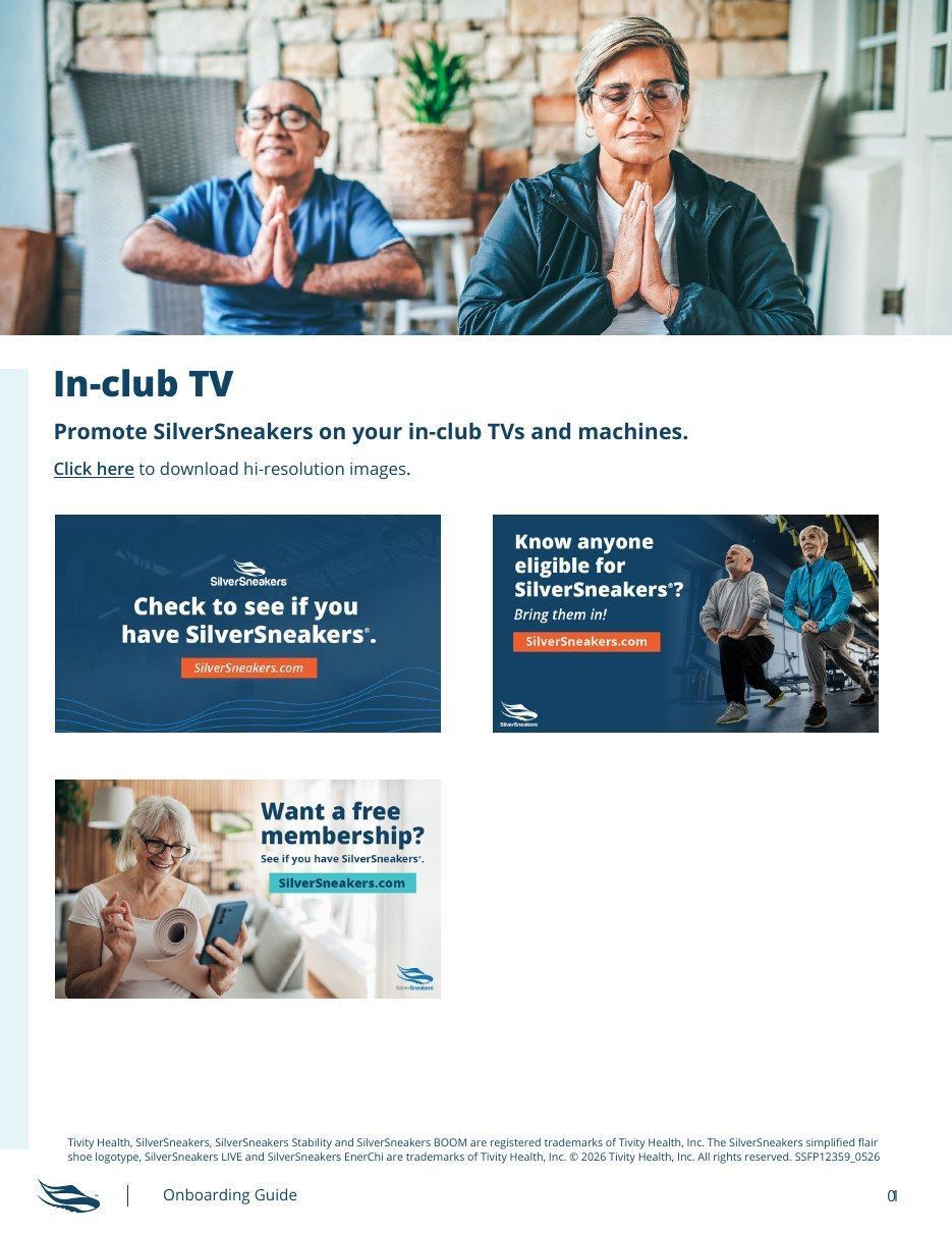 SilverSneakers in-club TV resources