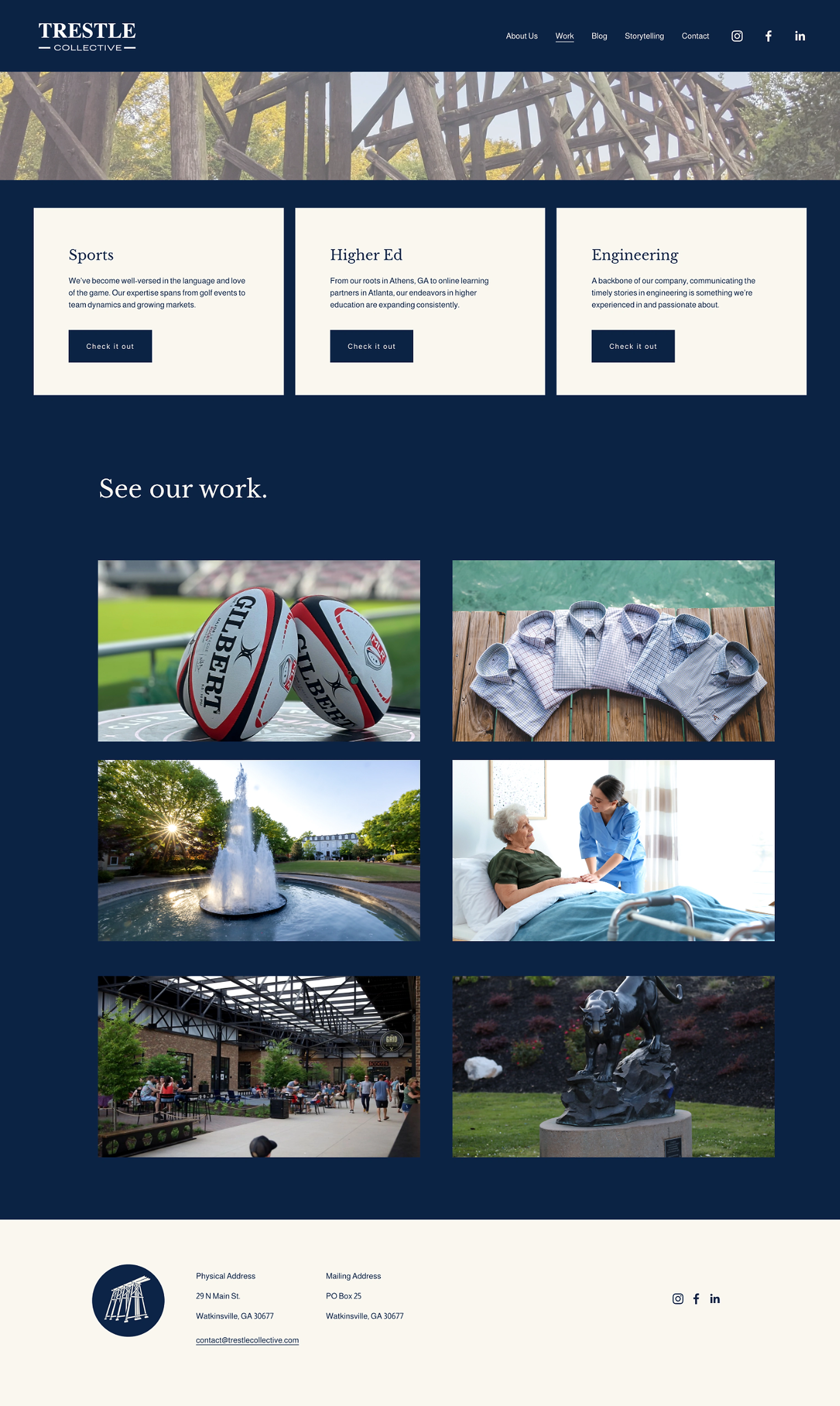 Full Trestle Collective work page screenshot